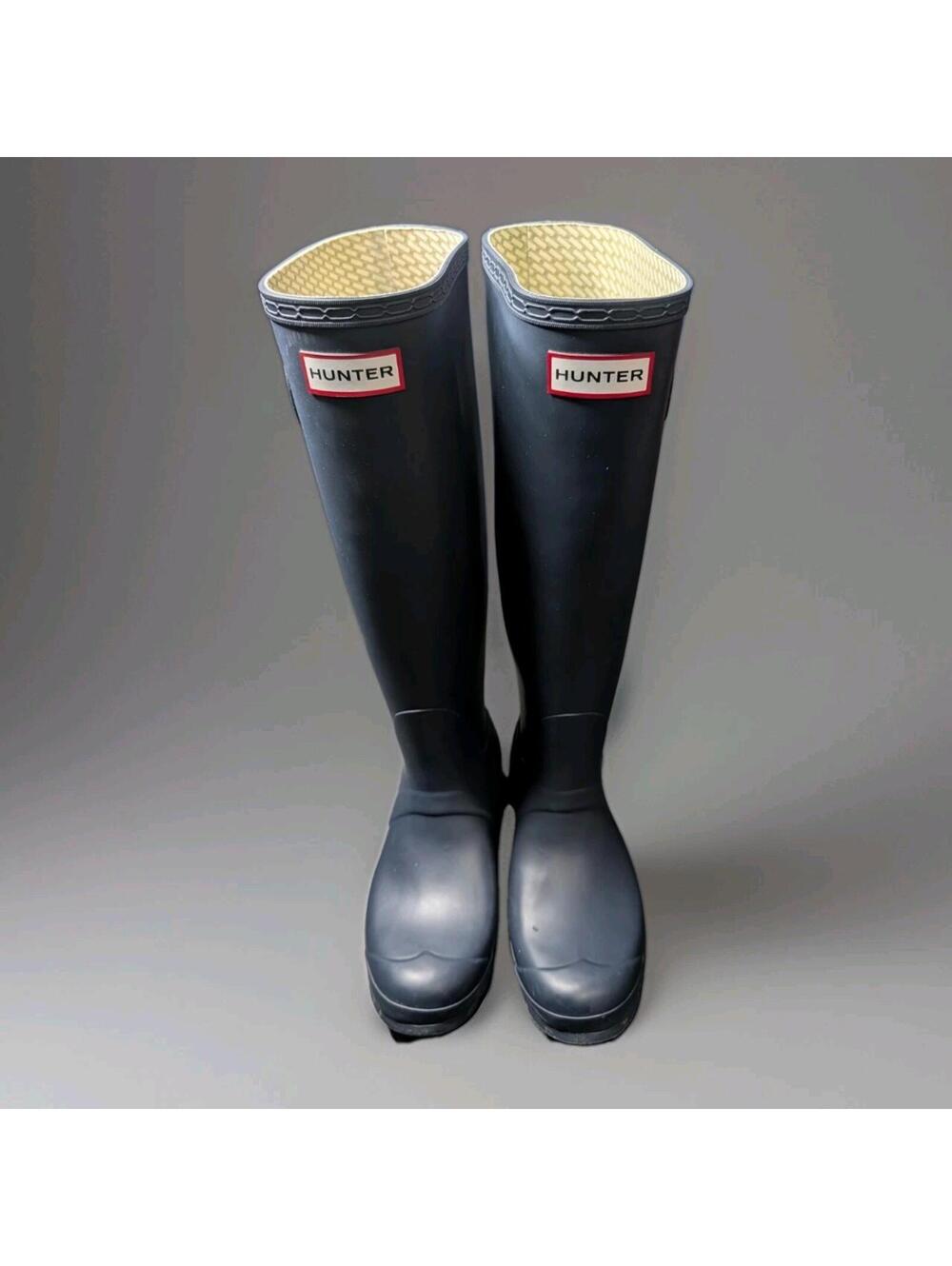 Hunter Womens Matte Navy Blue Size 7M/8F Original Tall Rubber Rain Boots W23499